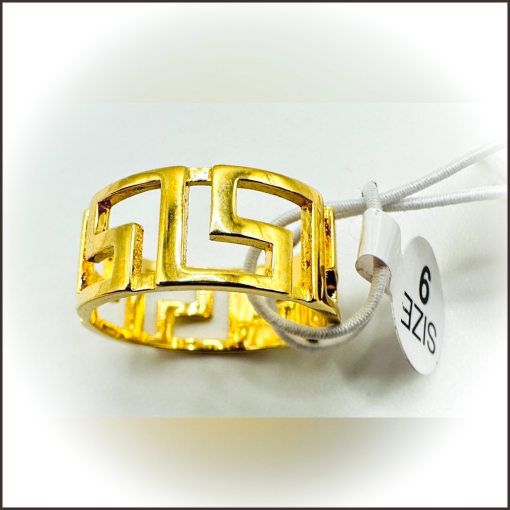 NWT Mia Fiore Bronze Italy Gold 
Greek Key Ring
